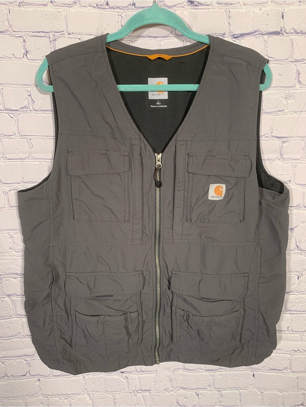 Carhartt Force Mens Rain Defender Vest Gray Sz LT Casual Layer Outdoor Workwear